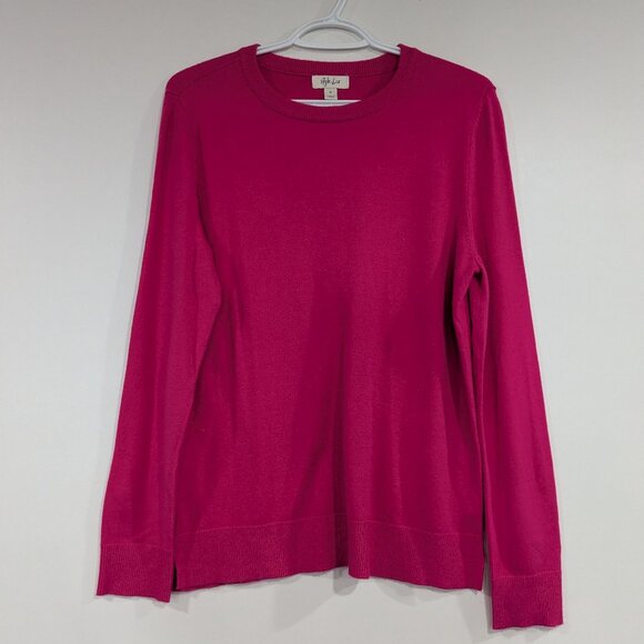 Style & Co. Super Soft Fine Knit Sweater Fuchsia Pink Size Medium - Picture 1 of 5